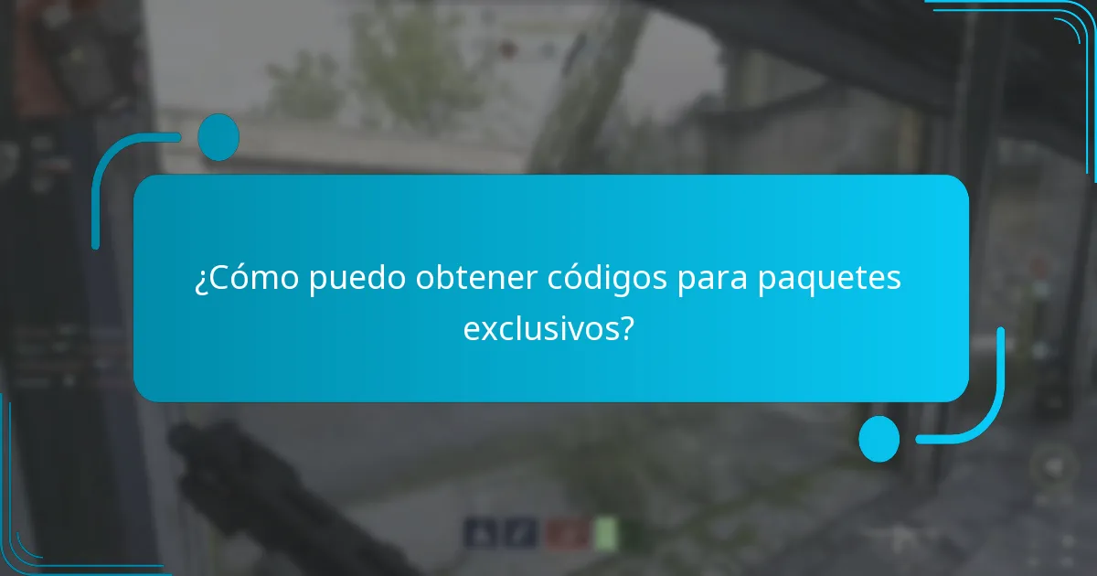 ¿Cómo puedo obtener códigos para paquetes exclusivos?