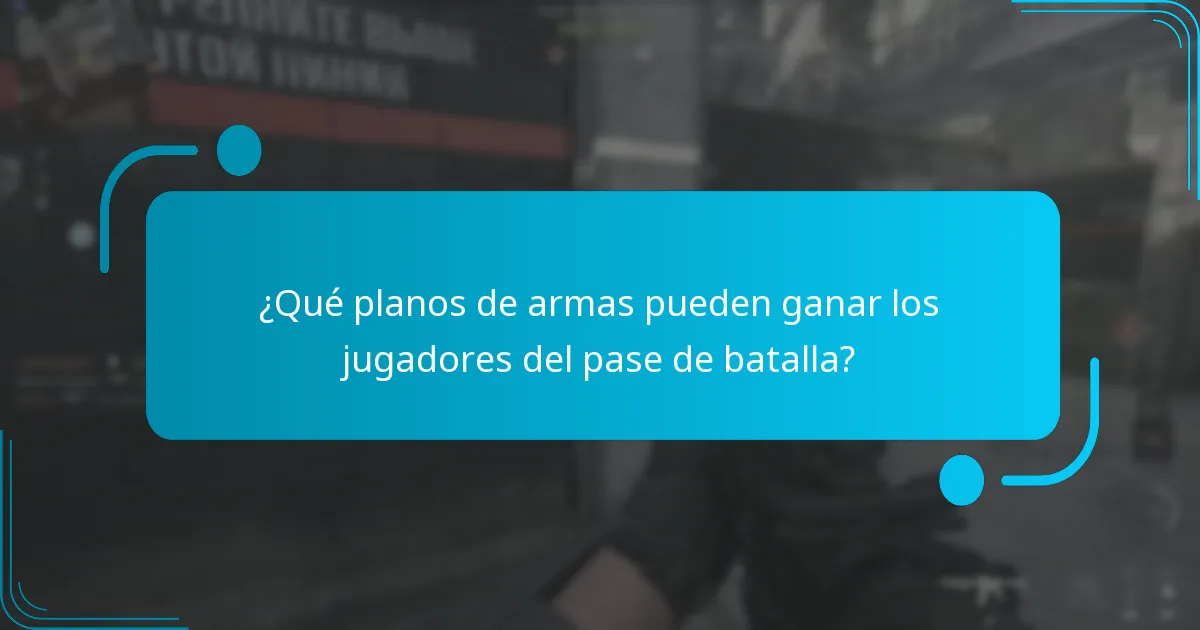 ¿Qué planos de armas pueden ganar los jugadores del pase de batalla?