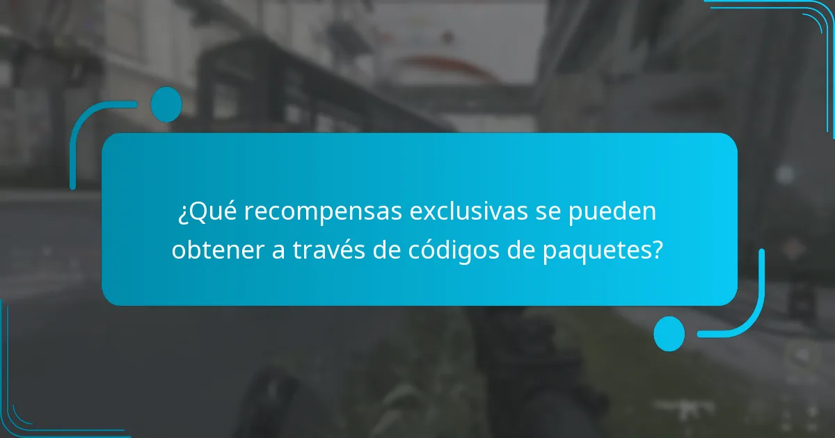 ¿Qué recompensas exclusivas se pueden obtener a través de códigos de paquetes?